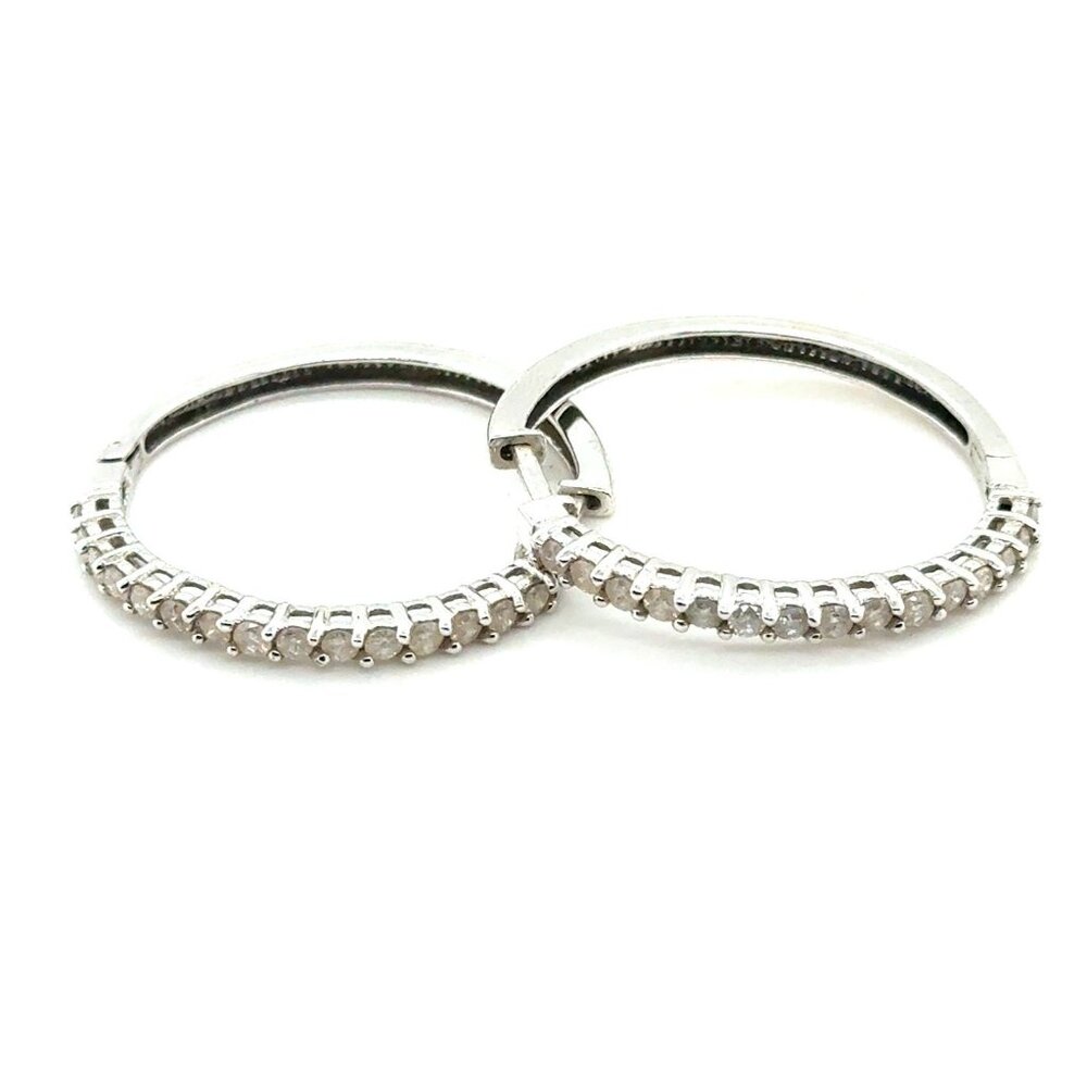 Large 10K Gold Diamond Hoop Earringsβ